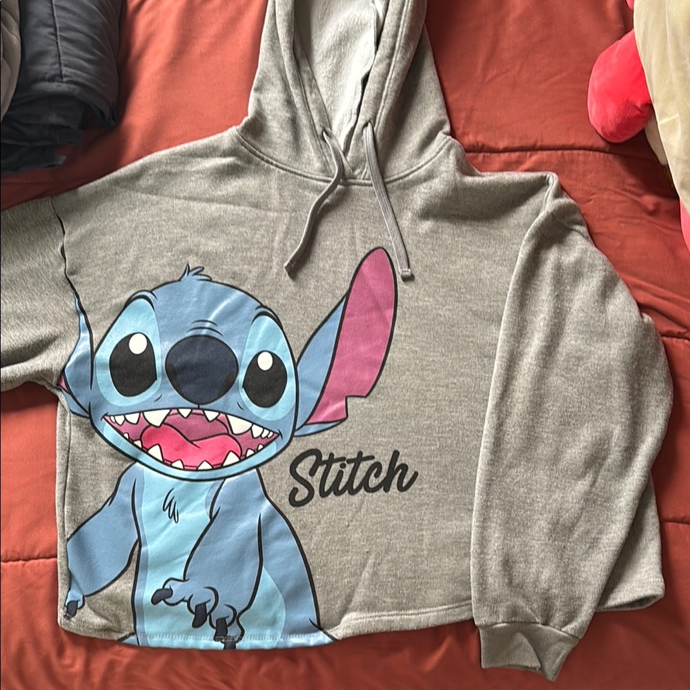 Cropped lilo and stitch fleece crop top with pants set